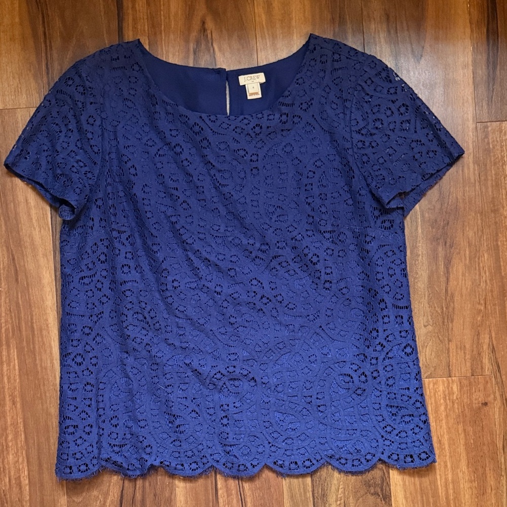 Navy Lace Blouse